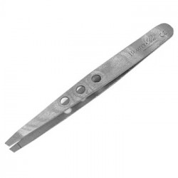Beauty&You Straight Eyebrow Tweezers with Holes (Silver)