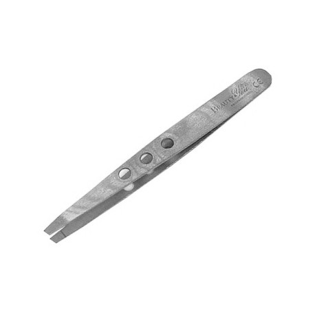 Beauty&You Straight Eyebrow Tweezers with Holes (Silver)