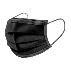 Lumed одноразовая трехслойная маска для лица, черная (50 шт.)