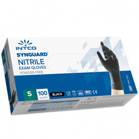 Intco Nitrile Gloves, Black, S size (100 pcs.)