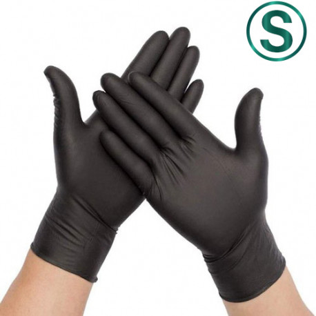Intco Nitrile Gloves, Black, S size (100 pcs.)