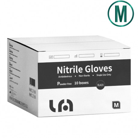 LyncMed Nitrile Gloves, Black M, Box (1000 pcs.)