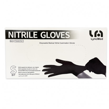 LyncMed Nitrile Gloves, Black M, Box (1000 pcs.)