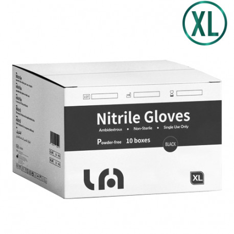 LyncMed Nitrile Gloves, Black XL, Box (1000 pcs.)