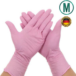 pink nitrile medical gloves