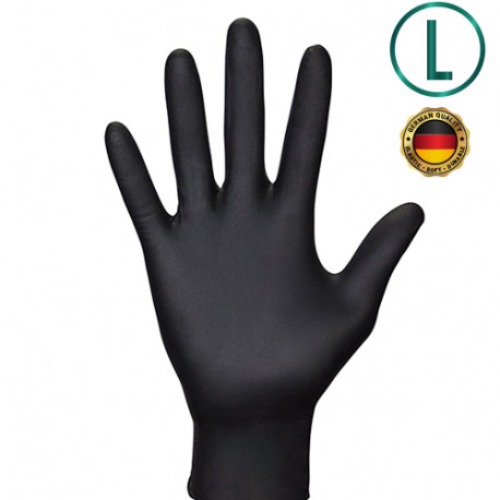 Nitras Disposable Latex Gloves L, Black (100 pcs.)