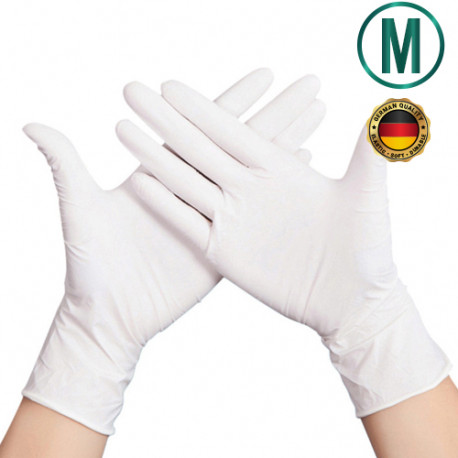 Nitras Disposable Nitrile Gloves M, White (100 pcs.)