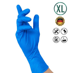 Nitras nitrilinės pirštinės Tough Grip mėlynos, XL dydis 50 vnt.