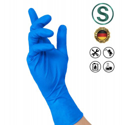 Nitras Nitrile Gloves Tough Grip, Blue S (50 pcs.)