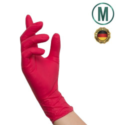 Nitras одноразовые нитриловые перчатки M, красные (100 шт.)