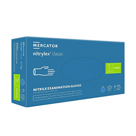 Mercator Nitrylex classic nitrilinės pirštinės, mėlynos S dydis (100 vnt.)