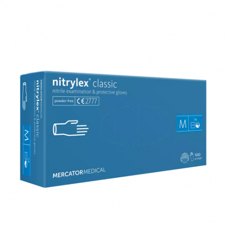 Mercator Nitrylex classic nitrilinės pirštinės, mėlynos M dydis (100 vnt.)