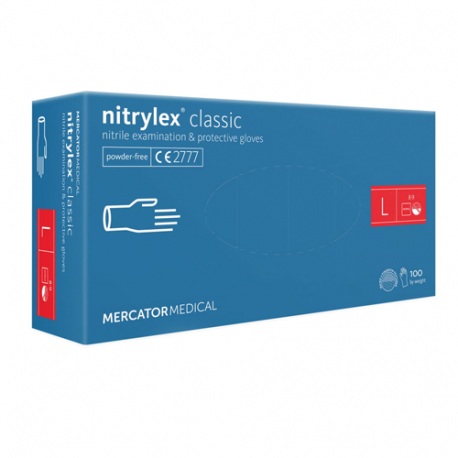 Mercator Nitrylex classic nitrilinės pirštinės, mėlynos L dydis (100 vnt.)