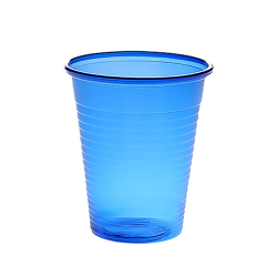 Plastikiniai vienkartiniai puodeliai mėlyni, 180 ml