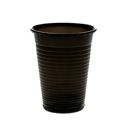 Plastikiniai vienkartiniai puodeliai juodi, 180 ml