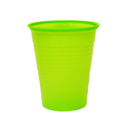 Plastikiniai vienkartiniai puodeliai šviesiai žali, 180 ml