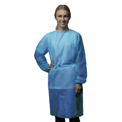 Disposable Waterproof  CPE gown, blue