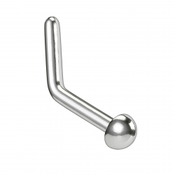 Titanium L-shaped nose piercing with bulb 0.8*6mm