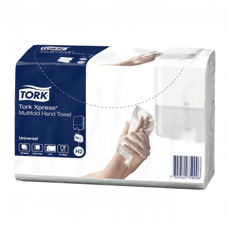 Tork hand wipes Xpress multifold 2sl. 190 units, white sp.