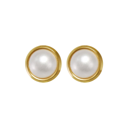 B&Y sterile golden earrings - with pearl eyelet, size S, 3mm