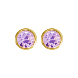 B&Y sterile gold earrings with purple eyelet, size S, 3mm