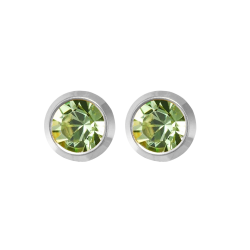 B&Y sterile silver earrings - with chrysolite eye, size S, 3mm