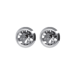 B&Y sterile silver earrings - with crystal eyelet, size S, 3mm