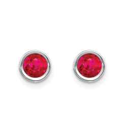 B&Y sterile silver earrings with a ruby eye, size M, 4mm