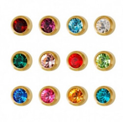 B&Y sterile golden earrings with MIX eyelets, size S, 3mm, 12 pcs