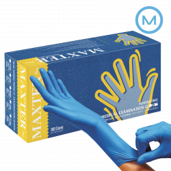 Перчатки Maxter нитриловые удлиненные синие сп., размер М, 100 шт.