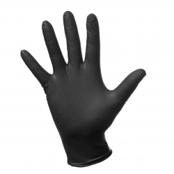 Maxter nitrile gloves, max grip, black L size 100 pcs