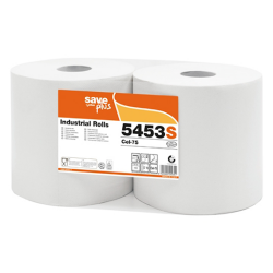 Save plus industrial paper 800, 2 ply, white, 2 pcs