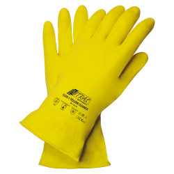 Nitra latex gloves, chemical resistant, yellow sp. Size 8/M