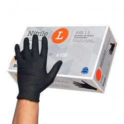 "Nitrile" nitrile gloves black, L size 100 pcs