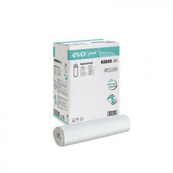 Disposable medical paper sheet in a roll with perforation, 60x55m, white