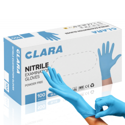 Clara nitrilinės pirštinės mėlyna, XL dydis 100vnt
