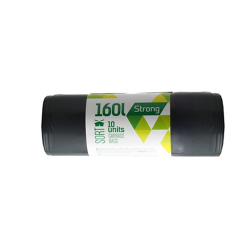 Sortex šiukšlių maišai 160L, 50mk. 75x115cm juoda, 10vnt