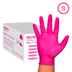 Nitrile nitrilinės pirštinės rožinė, S dydis 100vnt