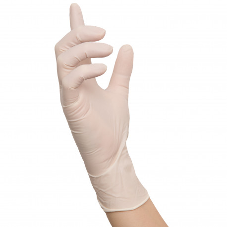 Nitras lateksinės pirštinės POLYMER SOFT baltos, XL dydis 100vnt (be pudros)