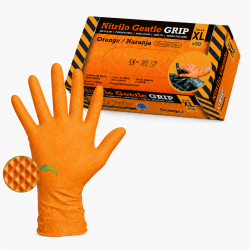 Nitrile GRIP nitrilinės pirštinės orandžinės, XL dydis 50vnt